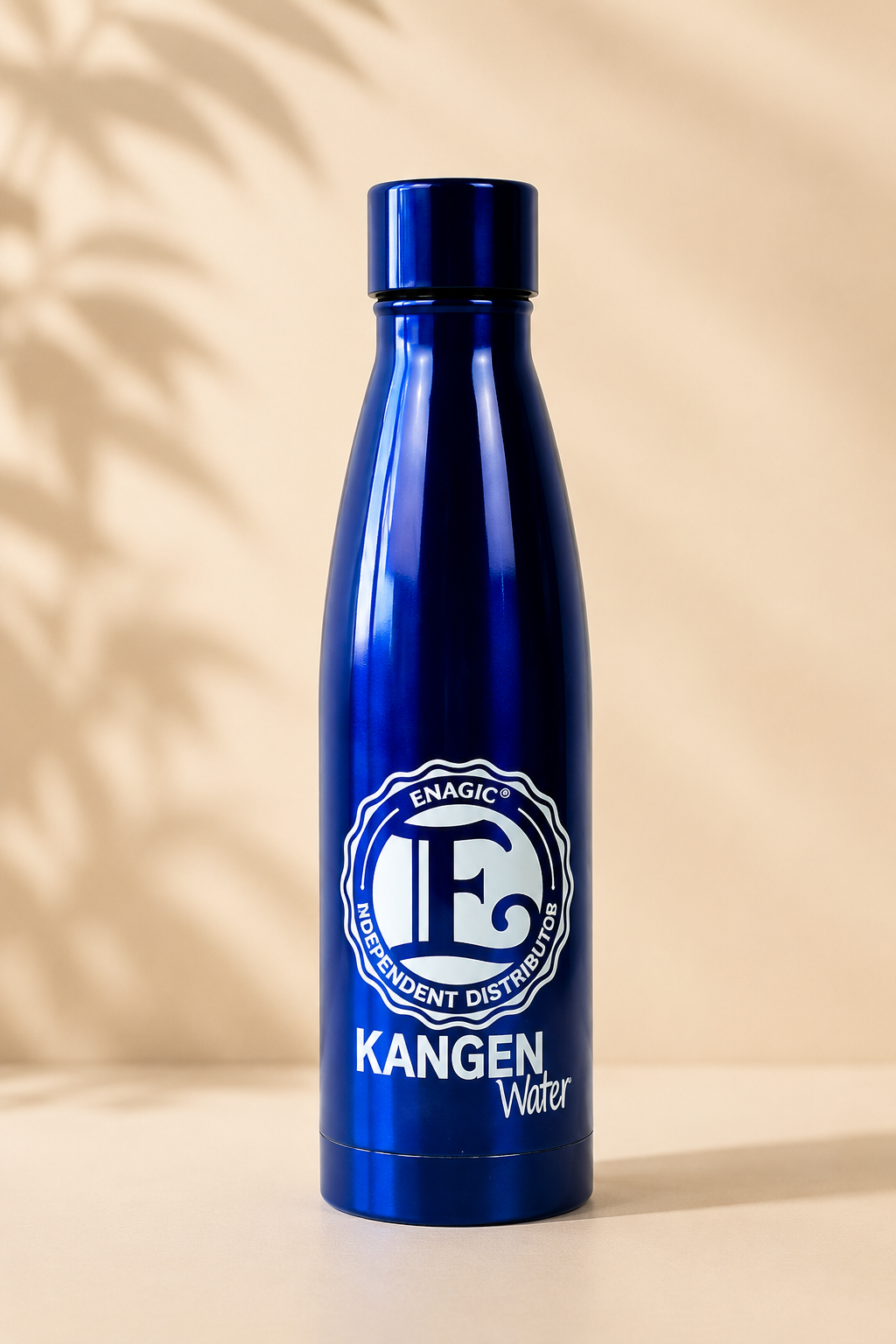 Botella térmica azul Kangen Water de acero inoxidable, 500 ml