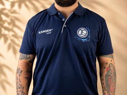 Polo azul Kangen Water para hombre